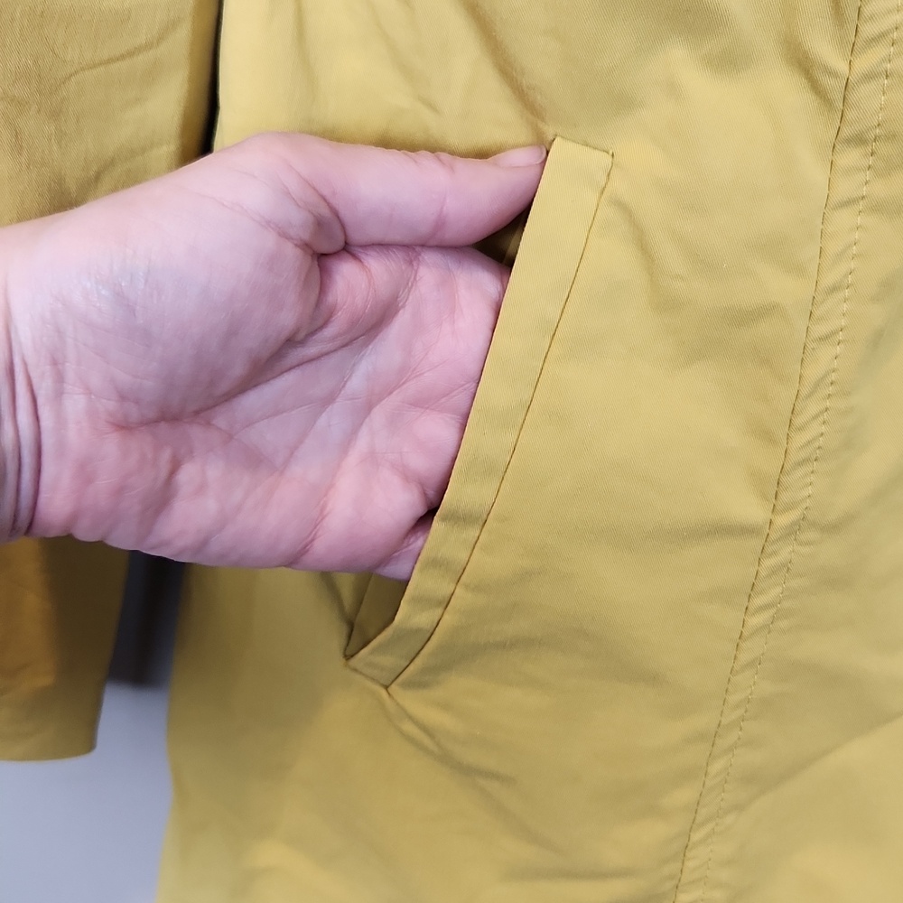 Sandro Studio Yellow Button-Up Raincoat‎ Size Large - Picture 8 of 14